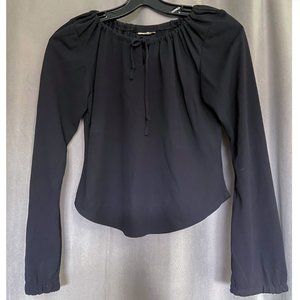 Black Sheer Long Sleeve Blouse